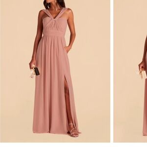 Birdy Grey Maxi Dress in DUSTY ROSE  with Flowing Silhouette